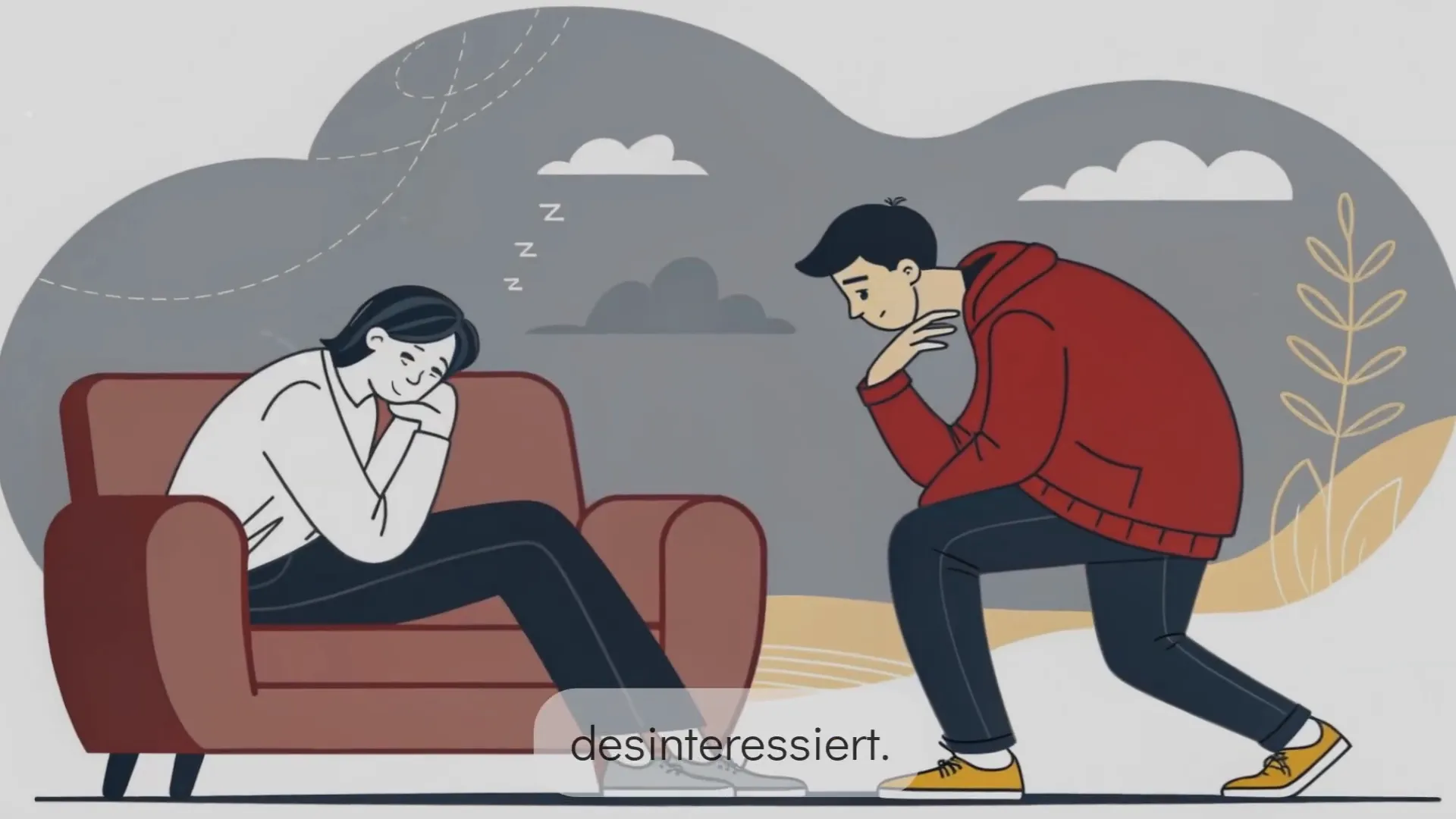 Mann zeigt kein Interesse an den Zielen der Frau