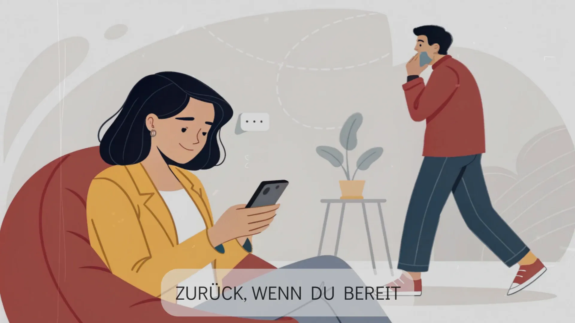Frau schreibt entspannt eine Nachricht