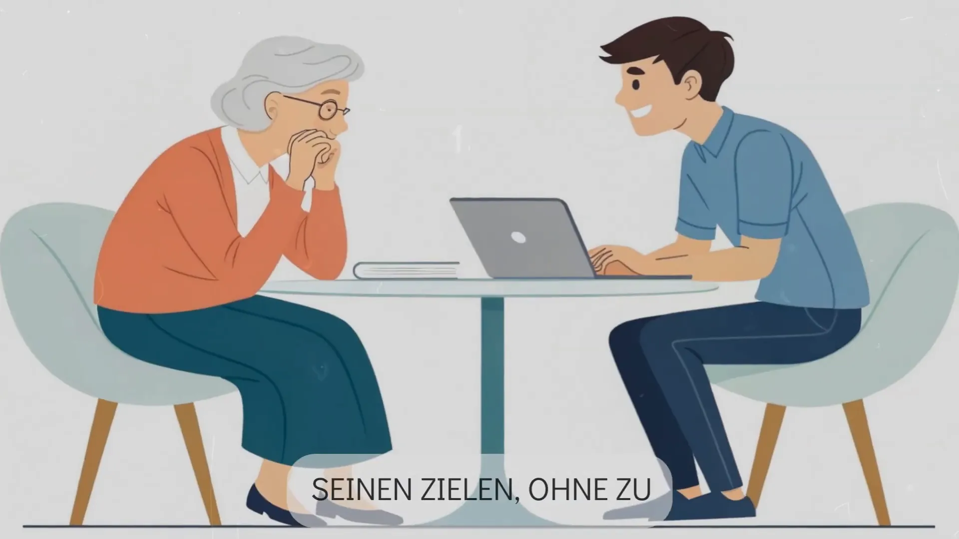 Frau unterstützt Mann bei seinen Zielen