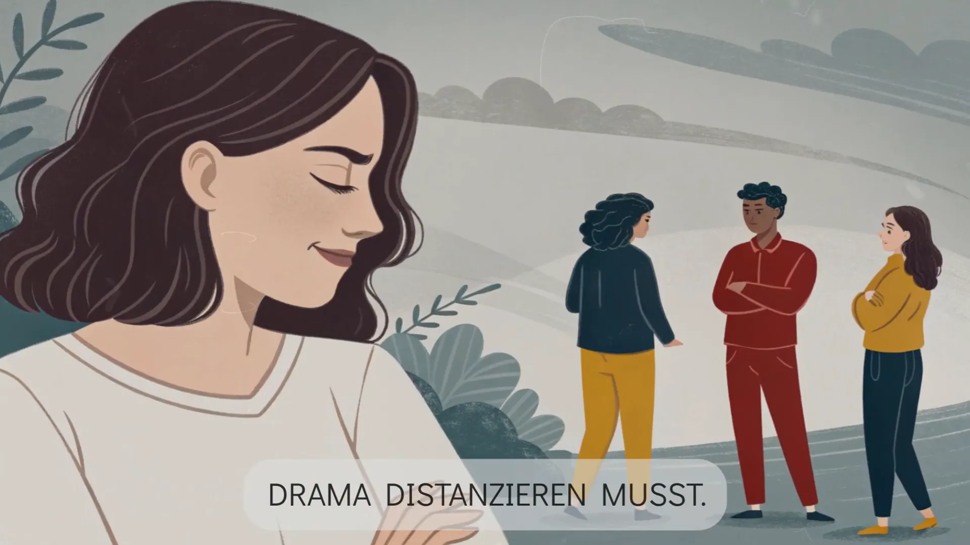 Frau ignoriert Drama gelassen